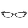 willochra 2pcs Small frame Cat Eye Reading Glasses Bling Rhinestone Magnified Blue Light Blocking Reader Glasses UV400 (2pcs-black&leopard, 1.5, multiplier_x) view 4