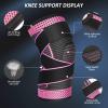 Adjustable Knee Support Brace 1 pack Compression Knee Sleeves for Men Women Use for Meniscus Tear, Arthritis, Tendinitis, Ligament Injury,Weight Lifting, Anti Slip Knee Brace (Rose Red, XX-Large) view 2