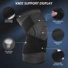 Adjustable Knee Support Brace 1 pack Compression Knee Sleeves for Men Women Use for Meniscus Tear, Arthritis, Tendinitis, Ligament Injury,Weight Lifting, Anti Slip Knee Brace (Black, XX-Large) view 2