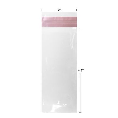 UOFFICE Clear Resealable Cellophane Bags, 2" x 4.3" 1.2 Mil