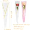 yarlung 300 Pack Single Rose Sleeves Bags, White and Pink Flower Packaging Gift for Valentine's Day, Gold Edge Florist Bouquet Wrapping Cellophane for Mother's Day, Wedding, Birthday view 2