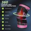 Adjustable Knee Support Brace 1 pack Compression Knee Sleeves for Men Women Use for Meniscus Tear, Arthritis, Tendinitis, Ligament Injury,Weight Lifting, Anti Slip Knee Brace (Rose Red, Medium) view 3