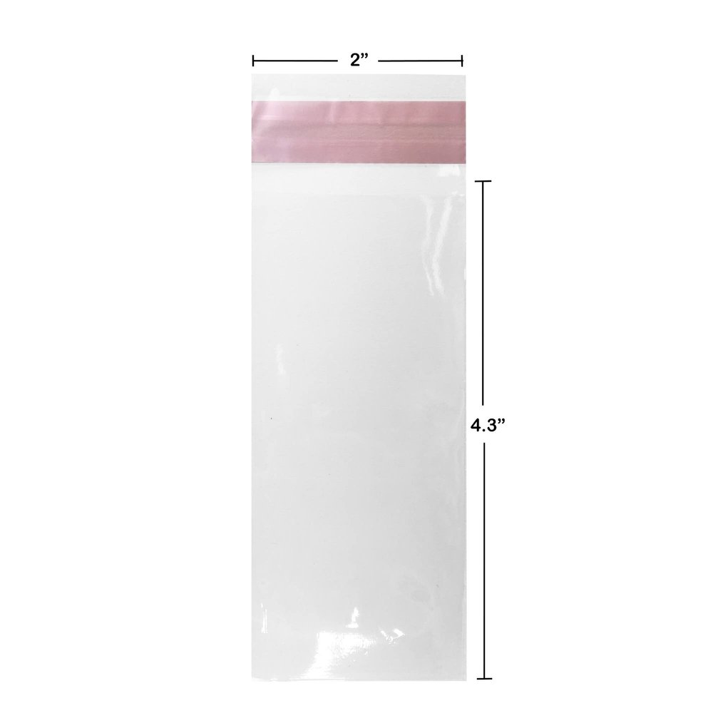 StarBoxes UOFFICE Clear Resealable Cellophane Bags, 2.4" x 3.9" with Hanging Header