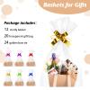 Teling 56 Pack Large Christmas Gifts Basket Bulk 11x7.1x5.5 Inch Empty Gift Baskets to Fill with Handles Clear Cellophane Bags Pull Bows Present Boxes for Xmas Holiday Party Favors Goodie Packaging view 4