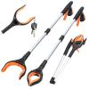 2-Pack Grabber Reacher Tool,32 Inch Extra Long Foldable Pick Up Stick with Strong Grip Magnetic,360Rotating Anti-Slip Jaw,Trash Claw Grabber Tool,Trash Picker Tool for Outdoor & Indoor (Orange) view 1