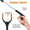 2-Pack Grabber Reacher Tool,32 Inch Extra Long Foldable Pick Up Stick with Strong Grip Magnetic,360Rotating Anti-Slip Jaw,Trash Claw Grabber Tool,Trash Picker Tool for Outdoor & Indoor (Orange) view 3