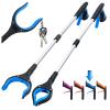 2-Pack Grabber Reacher Tool,32 Inch Foldable Reacher Grabber Pickup Tool with Strong Grip Magnetic,360Rotating Anti-Slip Jaw,Trash Claw Grabber Tool,Grabbers for Seniors for Outdoor & Indoor (Blue) view 1