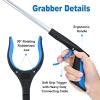 2-Pack Grabber Reacher Tool,32 Inch Foldable Reacher Grabber Pickup Tool with Strong Grip Magnetic,360Rotating Anti-Slip Jaw,Trash Claw Grabber Tool,Grabbers for Seniors for Outdoor & Indoor (Blue) view 3