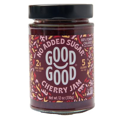 GOOD GOOD Cherry Jam - No Added Sugar - Low Calorie - Gluten Free and Vegan - Diabetic and Keto Friendly - 12oz / 330g (Pack of 1)