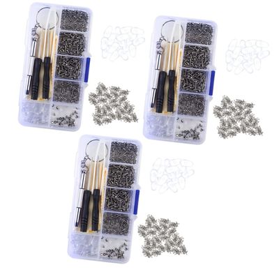 Healifty 3sets Eyeglass Repair Tools Portable Glasses Screwdriver Kit Multiple Screws for Eyewear Watches and Jewelry Convenient Daily Use Eyeglass Maintenance Set