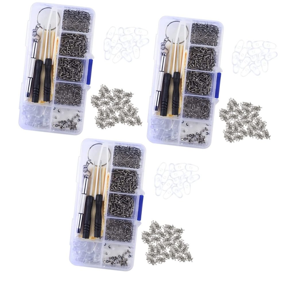 Healifty 3sets Eyeglass Repair Tools Portable Glasses Screwdriver Kit Multiple Screws for Eyewear Watches and Jewelry Convenient Daily Use Eyeglass Maintenance Set
