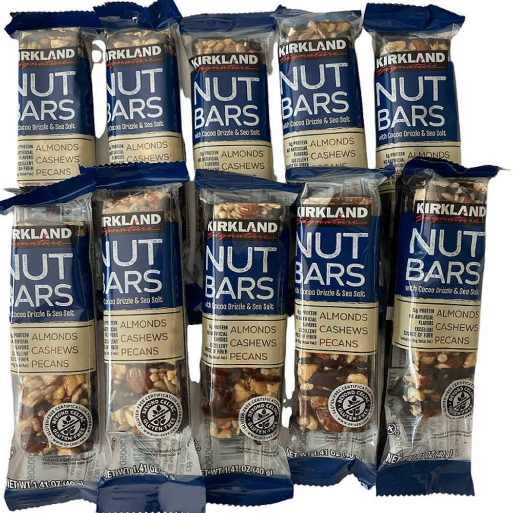 Nut Bars With Cocoa Drizzle & Sea Salt Almonds Cashews Pecans 1.41 oz Each 5g Protein (10pk)