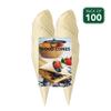 Party Essentials Disposable Eco-Friendly, Biodegradable, Miniware Serving Set for Food Presentation, Appetizers, Fruit, Charcuterie, Craft, 5" Tall Wood Cones / 100 Pieces, Natural Color view 3