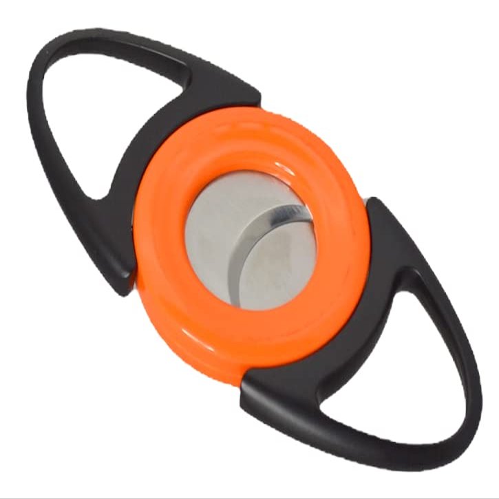 Visol Bullseye Double Guillotine Cigar Cutter (Orange)