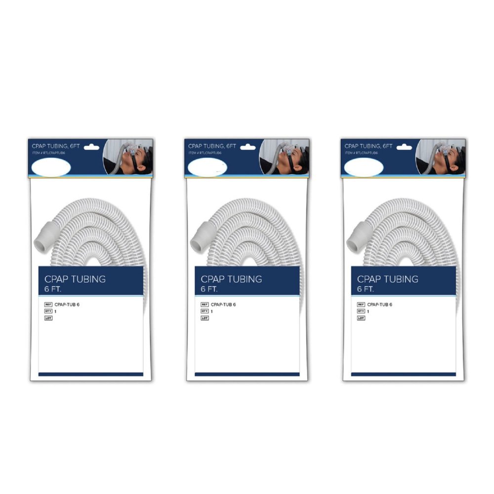 Air Tubing Flexible Hose 6 Foot 72"- Compatible with Any CPAP Machine 22mm Connectors - Pack of 3 Tubing
