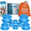 Lure Essentials Edge Silicone Cupping Set, Cupping Kit for Massage Therapy, Long Lasting Cups for Professional & Home Use, Body Sculpt Cup for Cellulite, Ultra Transparent Blue (8 Count) view 1