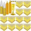 Rtteri 300 Pcs Plastic Champagne Flute 4.5 oz Disposable Champagne Wine Glasses Plastic Toasting Glasses for Wedding Engagement Birthday Graduation Anniversary Parties(Gold Rim) view 1
