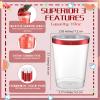 Gerrii 100 Pcs 10oz Plastic Cups Disposable Fancy Rimmed Cups Elegant Clear Drinking Tumblers for Wedding, Birthday, Halloween, Christmas, Graduation Party(Red) view 2
