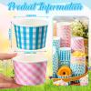 Gerrii 120 Pieces 9 oz Gingham Disposable Paper Cups Ice Cream Cups Bulk Gingham Party Supplies Buffalo Plaid Treat Paper Cup Snack Sundae Dessert Bowls for Hot Cold Food Holiday Picnic Birthday view 3