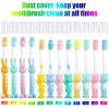 Patelai 24 Pcs Toddler Toothbrush for Age 2 up, Kids Toothbrush Set with Covers, Soft Children Manual Brushes Bulk with Suction Cup for Upright Storage, Rabbits and Bears Brushes for Travel view 2