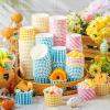Gerrii 60 Pieces 9 oz Gingham Disposable Paper Cups Ice Cream Cups Bulk Gingham Party Supplies Buffalo Plaid Treat Paper Cup Snack Sundae Dessert Bowls for Hot Cold Food Holiday Picnic Birthday view 2