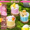Gerrii 60 Pieces 9 oz Gingham Disposable Paper Cups Ice Cream Cups Bulk Gingham Party Supplies Buffalo Plaid Treat Paper Cup Snack Sundae Dessert Bowls for Hot Cold Food Holiday Picnic Birthday view 3