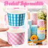 Gerrii 60 Pieces 9 oz Gingham Disposable Paper Cups Ice Cream Cups Bulk Gingham Party Supplies Buffalo Plaid Treat Paper Cup Snack Sundae Dessert Bowls for Hot Cold Food Holiday Picnic Birthday view 4