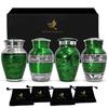 Graceful Small Urns for Human Ashes Keepsake Elegant Cremation Urn for Cherished Memories Tiny Urn Keepsakes Mini Urns for Human Ashes (Green, Set of 4) view 1