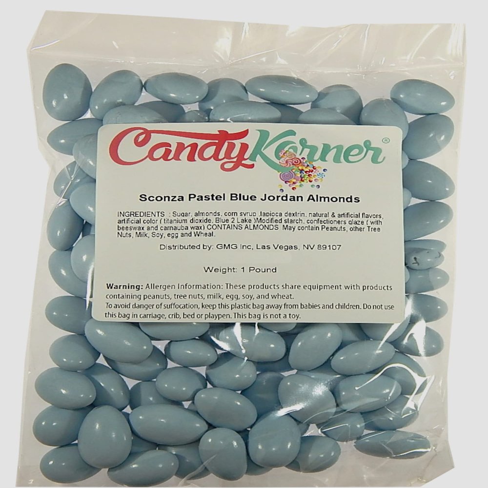 Jordan Almonds - Candy Coated Almonds - Pastel Blue Mix - Top Grade Almonds Covered In A Thin Candy Coating By CandyKorner - 3 Pound (48 Ounce)