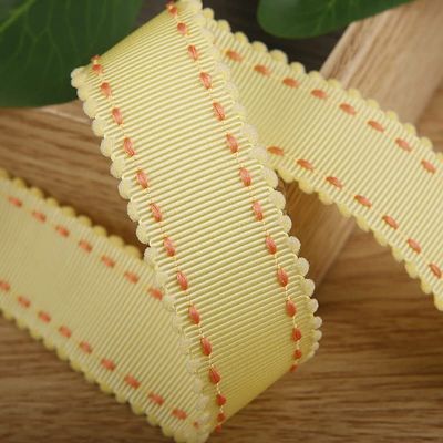 YASECO 5 Yards/Roll Dot Lace Ribbon for Bow Hair Accessories Material Wedding Decoration Gift Wrapping Decorate Lace (Color : 1-20145 Light Yellow, Size : 25mm)