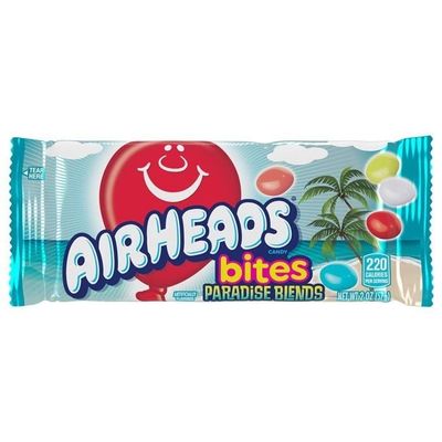 Airheads Paradise Blends Bites (Pack of 18) Assorted Fruit Chewy Candy Bites with Exotic Paradise Flavors Perfect for Parties, Lunchboxes, Gifts, Snacking & Treat Bags