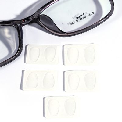Eyeglass Nose Pads, Adhesive Anti-Slip Nose Pads for Glasses, Soft Silicone Cushion Nose Pad for Glasses, Eyeglasses, Sunglasses (5 Pairs Clear)