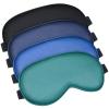 BBTO 4 Pcs Silk Sleep Eye Masks Smooth Soft Satin Eye Covers with Adjustable Strap Blindfold for Sleeping Blocking Out Lights Travel Relaxation (Royal Blue, Dark Green, Navy Blue, Black) view 1