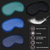 BBTO 4 Pcs Silk Sleep Eye Masks Smooth Soft Satin Eye Covers with Adjustable Strap Blindfold for Sleeping Blocking Out Lights Travel Relaxation (Royal Blue, Dark Green, Navy Blue, Black) view 4