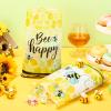 100 Yellow Honey Bee Theme Treat Bags with Handles - Bee Pattern Plastic Goodie Bags for Baby Shower, Gender Reveal & Birthday Party view 3