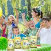 100 Yellow Honey Bee Theme Treat Bags with Handles - Bee Pattern Plastic Goodie Bags for Baby Shower, Gender Reveal & Birthday Party view 4