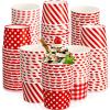 Zubebe 60 Pieces 9 oz Paper Ice Cream Cups Dot Striped Gingham Snack Paper Red Ice Cream Bowls Disposable Party Bowls Soup Cups Dessert Yogurt for Sundae Hot or Cold Food for Parties, BBQ, Events view 1