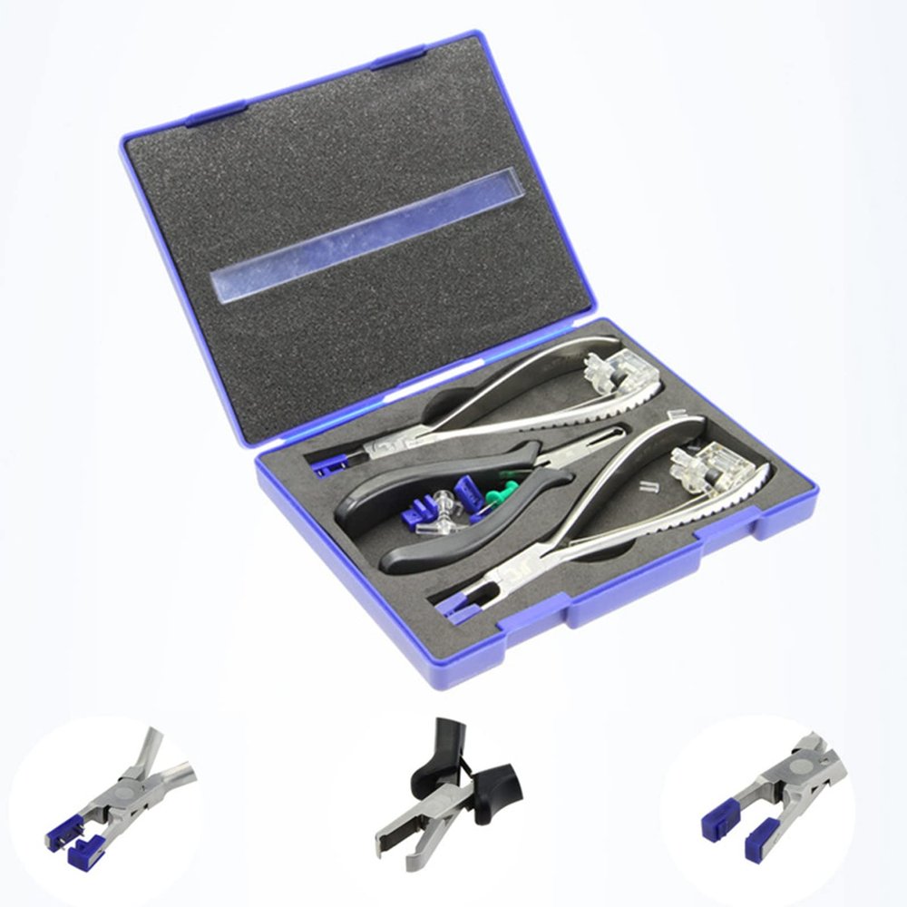 NICHOY Rimless Glasses Frame Eyeglass Optical Kit Plier Repair Disassembly Tool,Glasses Pliers Kit,Suitable for Watches, Jewelry, Glasses (Color:,Size:a Set)