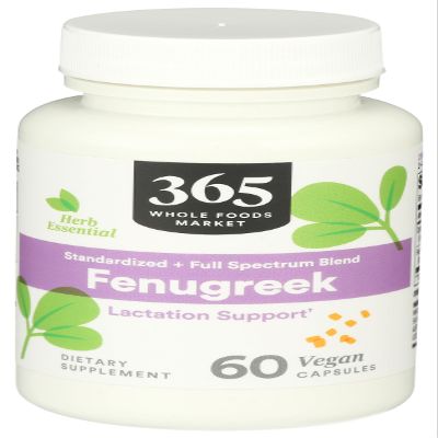 365 by Whole Foods Market, Fenugreek Standardized + Full Spectrum Blend, Lactation Support, Vegan Capsules, 60 Count