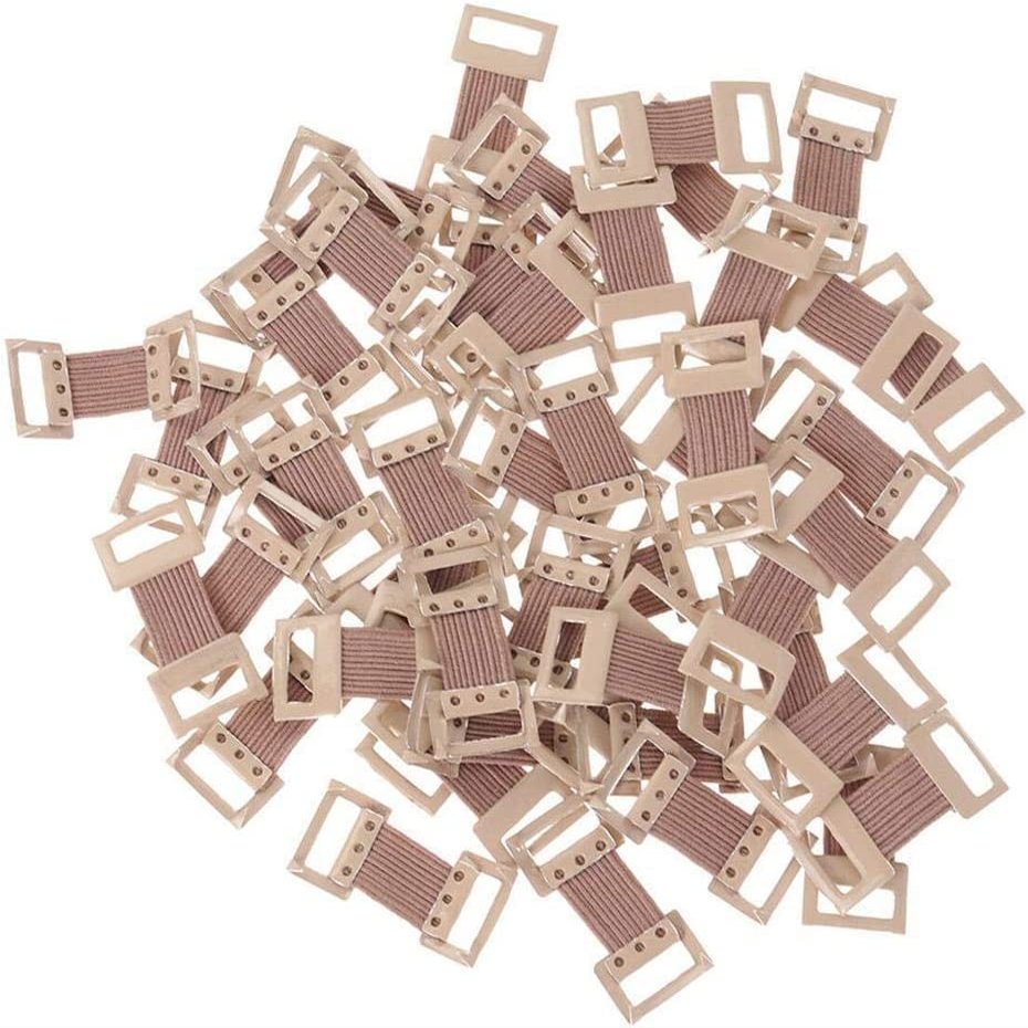10 Pcs Bandage Clips, Elastic Bandage Wrap Stretch Metal Clips Replaceable Wrap Clips Replacement Fastener Fixation Clamps Hooks for Various Types Bandages, Brown