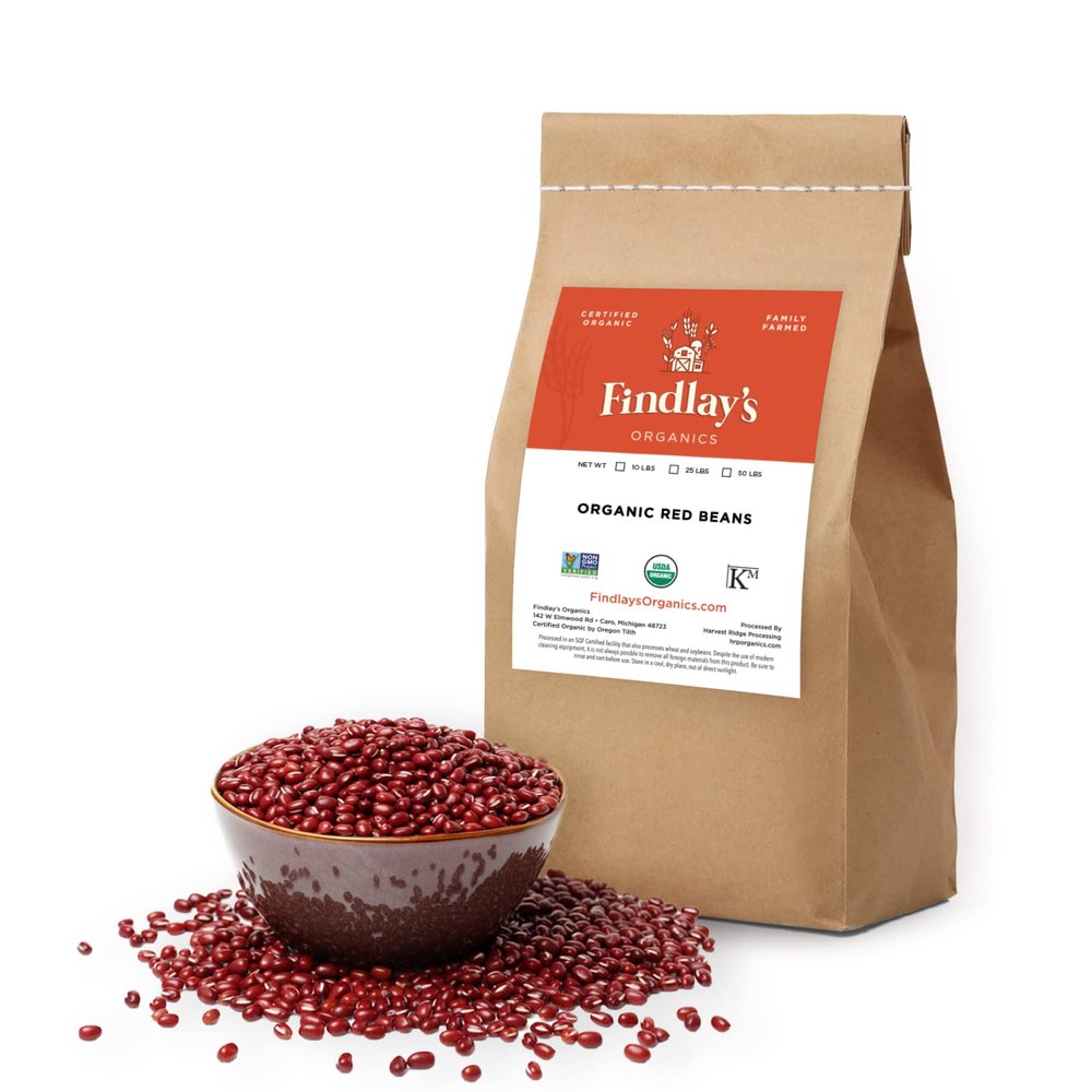 Bulk Red Beans Organically Grown in Michigan, USDA Organic Certified, Non-GMO, Farmer Direct, Gluten Free, Vegan, Frijoles Rojos, Dry 50 Lbs Total // Findlay's Organics