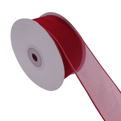 YASECO 38mm Gold Edge Wine Organza Ribbon for Gift Wrapping Accessories Christmas Decoration Bows for Crafts Decorate Lace (Color : 2129, Size : 10 Yards)