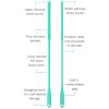 Purtribe Silicone Straw Brush 4 Pack - (2 Small, 2 Wide) - 10 Inches Reusable Straw Cleaner, Pipe Cleaners, Straw Cleaning Tool for Drinking Straws, Pipes, Tubes, Glass and Detailing (Teal) view 3