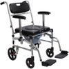BLOHDI Toilet Chair Shower Commode Chair with Wheels - Waterproof Aluminum Portable Foldable Bedside Commode Bath Toilet Shower Wheelchair with Handbrakes view 1