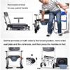BLOHDI Toilet Chair Shower Commode Chair with Wheels - Waterproof Aluminum Portable Foldable Bedside Commode Bath Toilet Shower Wheelchair with Handbrakes view 2