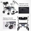 BLOHDI Toilet Chair Shower Commode Chair with Wheels - Waterproof Aluminum Portable Foldable Bedside Commode Bath Toilet Shower Wheelchair with Handbrakes view 3