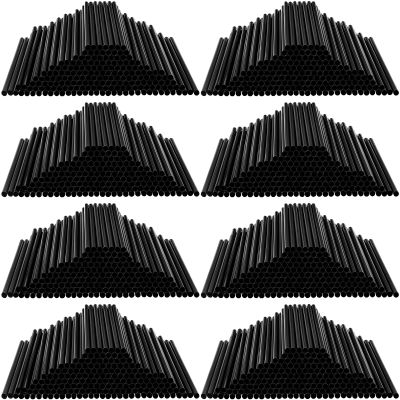 2000 Pcs Disposable Drinking Straws Long Plastic Straws 8.25" Long and 0.25'' Diameter for Cocktail Drink Cups Juice (Black)
