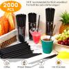 2000 Pcs Disposable Drinking Straws Long Plastic Straws 8.25" Long and 0.25'' Diameter for Cocktail Drink Cups Juice (Black) view 2