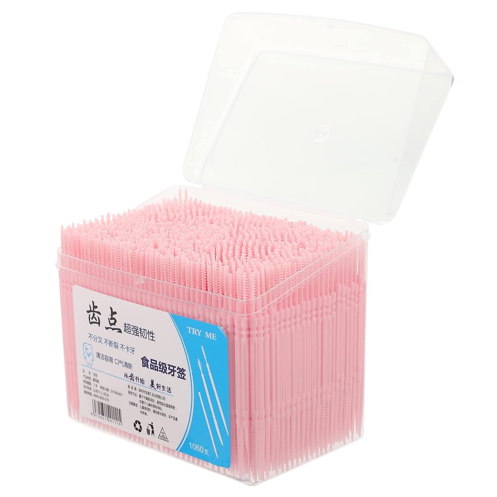 Toothpicks for Teeth 1000Pcs - Double-Head Toothpicks Interdental, Oral Care (Random Color)