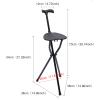 250lbs Load Tripod Cane Chair,0.6lb Lightweight Elderly Crutches,Aluminum Crutches Foldable Tripod Chair Seat Stool,Rubber Foot Pad Anti-Slip,Collapse Elderly Cane view 2